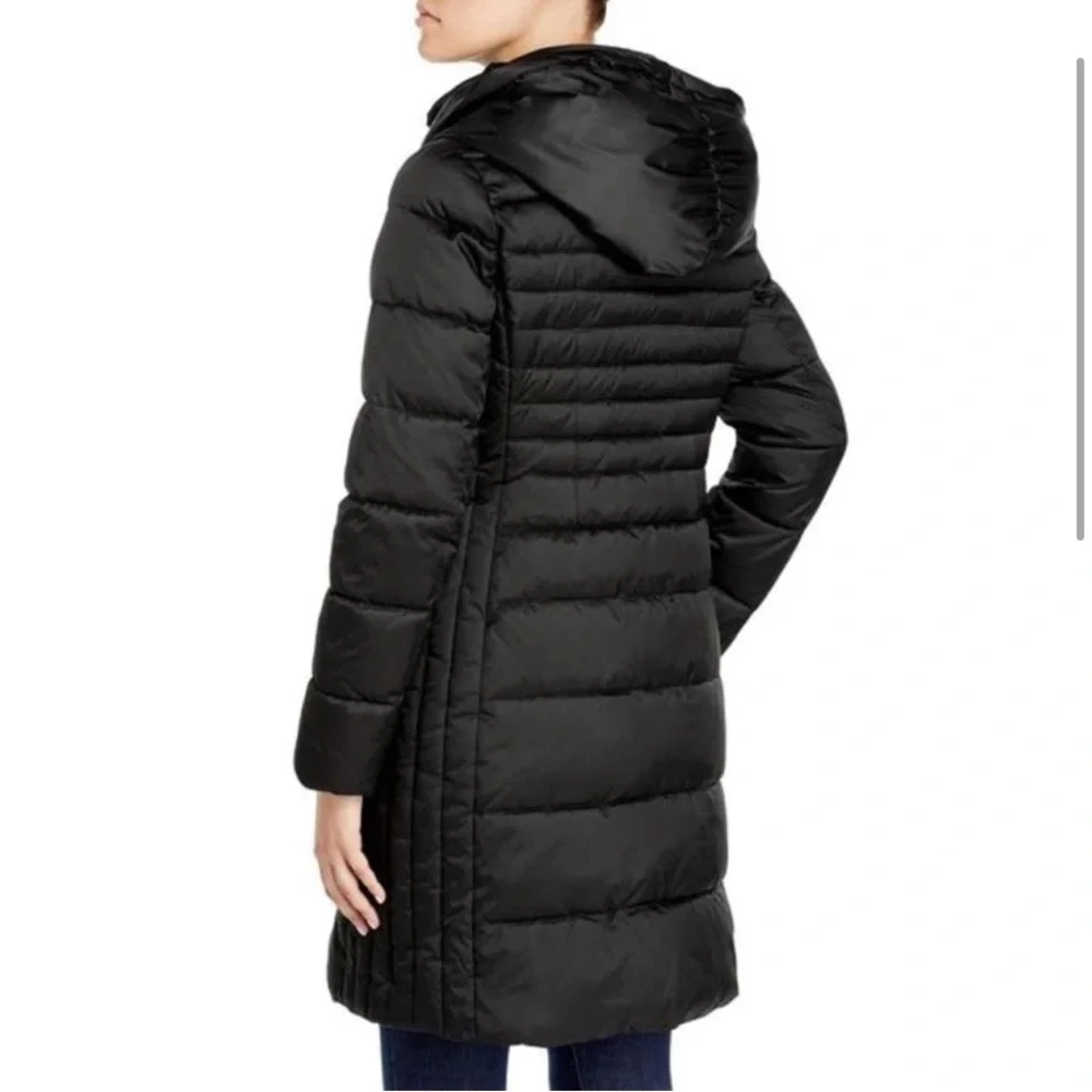Tahari Black Mia Fitted Puffer Coat 02. - Picture 6 of 16